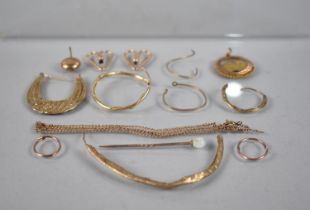 A Collection of Gold and Gold Metal Scrap Items to include Australian Pendant Stamped Verso. 12.5gms
