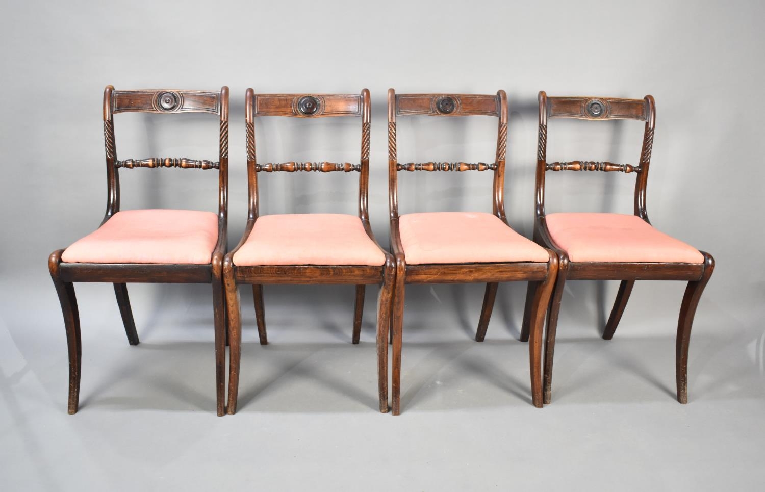 A Set of Four Bar Back Dining Chairs