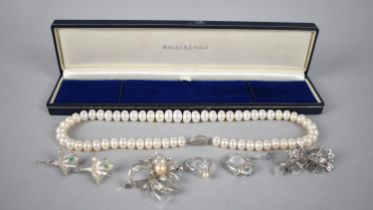 A Collection of Various Silver, White Metal and Silver Plated Items to comprise Pearl Necklace,