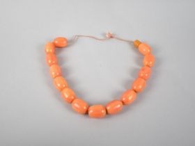 A Heavy String of Large Bakelite Beads, Possibly Prayer Beads, 200gms, All Roughly 31.5x23mm,