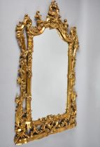 A Late 20th Century Gilt Framed Wall Mirror with Foliate Decoration, 77x49cms
