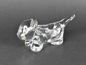A Vannes Le Chatel Glass Bowl Modelled as a Cat, 7cm long