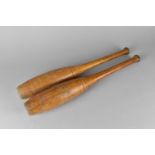 A Pair of Late Victorian/Edwardian Exercise Clubs, 48cms Long