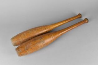 A Pair of Late Victorian/Edwardian Exercise Clubs, 48cms Long