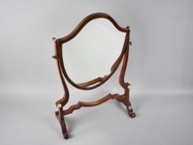 A Reproduction Georgian Style Swing Dressing Table Mirror with Shield Shaped Glass and Ivorine