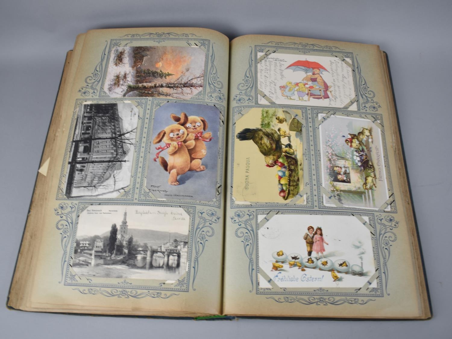 A Large Edwardian German Postcard Album Containing Large Quantity of Coloured and Monochrome Mixed - Image 7 of 8