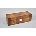 A 19th Century Mahogany and Banded Inlay Rectangular Jewellery Box Containing Selection of Costume