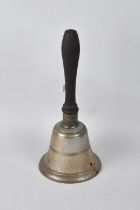A Vintage Wooden Handled Bell, Has Split to Rim, 29cms High