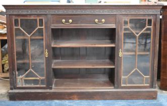 A 19th Century Mahogany Sideboard Cabinet with Central Open Three Shelf Section Surmounted by Long