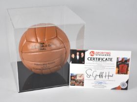 A Cased Reproduction 1966 World Cup Football Signed by Sir Geoff Hurst with Certificate
