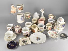 A Collection of Various Ceramics to Comprise Mainly Commemorative Mugs, Tea Cups and Saucers,