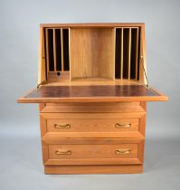 A G-Plan Fall Front Bureau with Three Drawers to Base, 75cms Wide