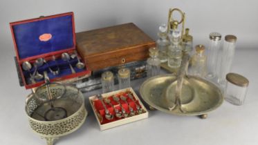A Collection of Various Silver Plate to Comprise Cased Cutlery (Most Incomplete), Four Bottle Cruet,