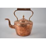 A Late 19th/Early 20th Century Copper Kettle with Acorn Finial, 28cms High