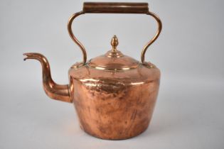 A Late 19th/Early 20th Century Copper Kettle with Acorn Finial, 28cms High