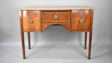 A 19th Century Mahogany Sideboard with Centre Drawer Flanked by Deeper Drawers, One With Cellarette,