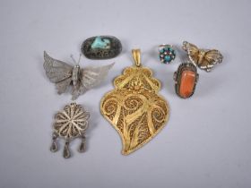 A Collection of Various Filigree and Eastern Jewellery to include Large Yellow Metal Pendant,