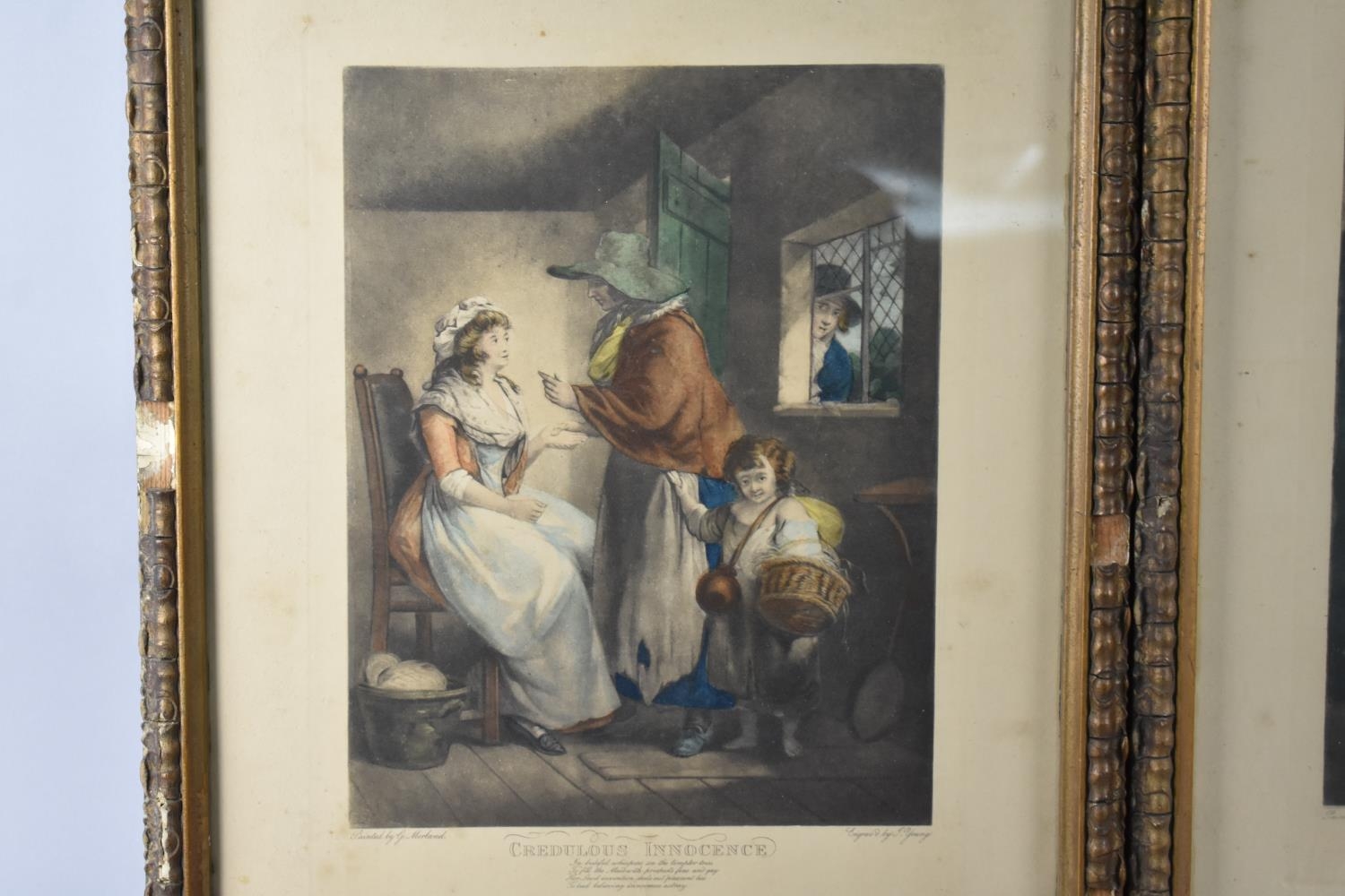 A Pair of Framed Prints of Engravings "Seduction" and "Credulous Innocence" by George Morland, - Image 2 of 3
