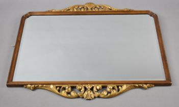 A Mid 20th Century Nice Quality Rectangular Wall Mirror with Gilt Mounts, Bevelled Glass, 86cms by