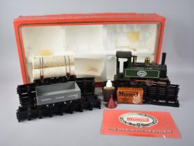A Boxed Mamod O Gauge Model Steam Locomotive Set, RS1 with Locomotive Rolling Stock Wagon, Log Wagon