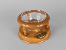 A Treen Mauchline Ware Circular Stand with Glass Bowl, Inscribed for Ballymena, Split to Top Ring,