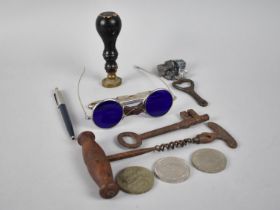 A Collection of Various Vintage Items to include Seal for The Home Department, Vintage Corkscrews