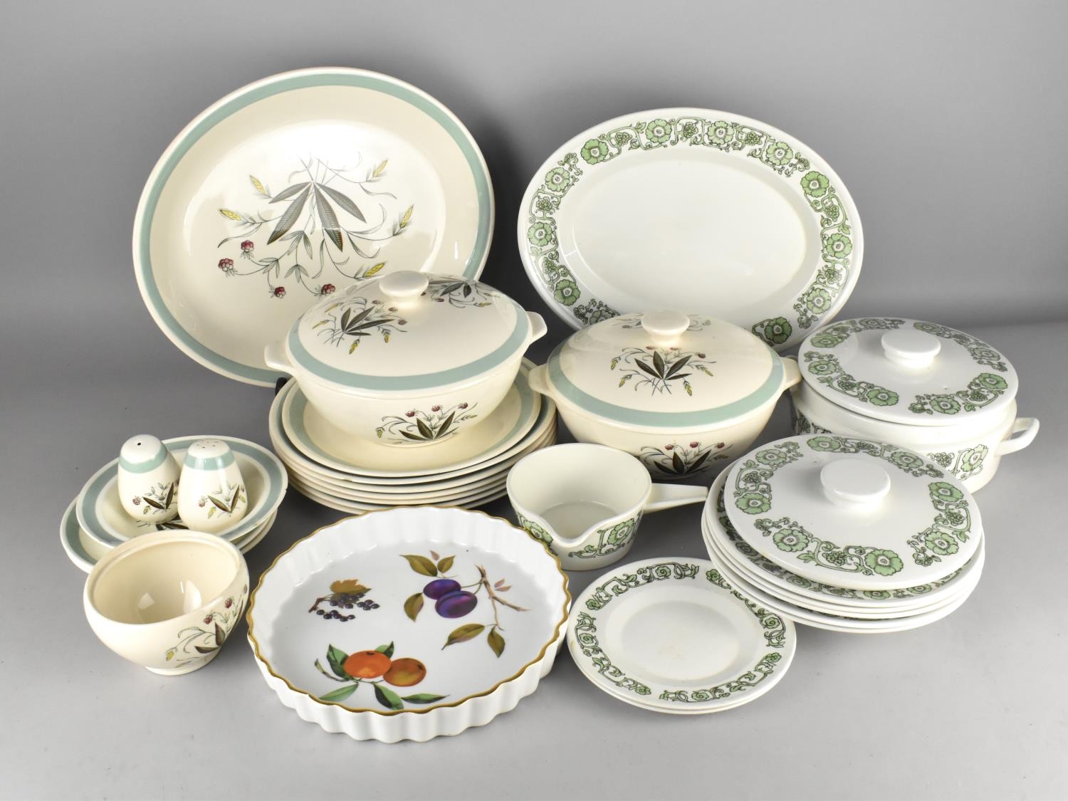 A Collection of Ceramics to Comprise Part Alfred Meakin Hedgerow Dinnerwares, Adam's Greensleeve