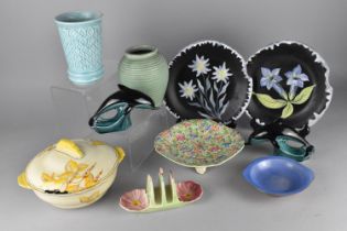 A Collection of Various 20th Century Ceramics to Comprise Art Deco Crown Ducal Hand Painted