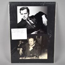 Two Black and White Photographs of Orson Welles, One Signed by Him