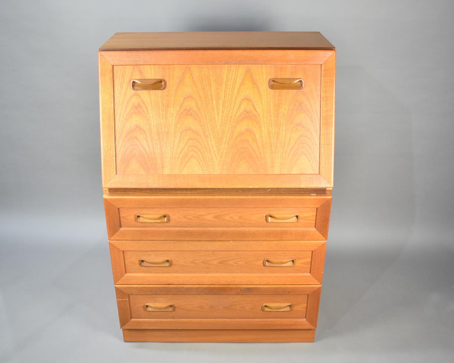 A G-Plan Fall Front Bureau with Three Drawers to Base, 75cms Wide - Image 4 of 4