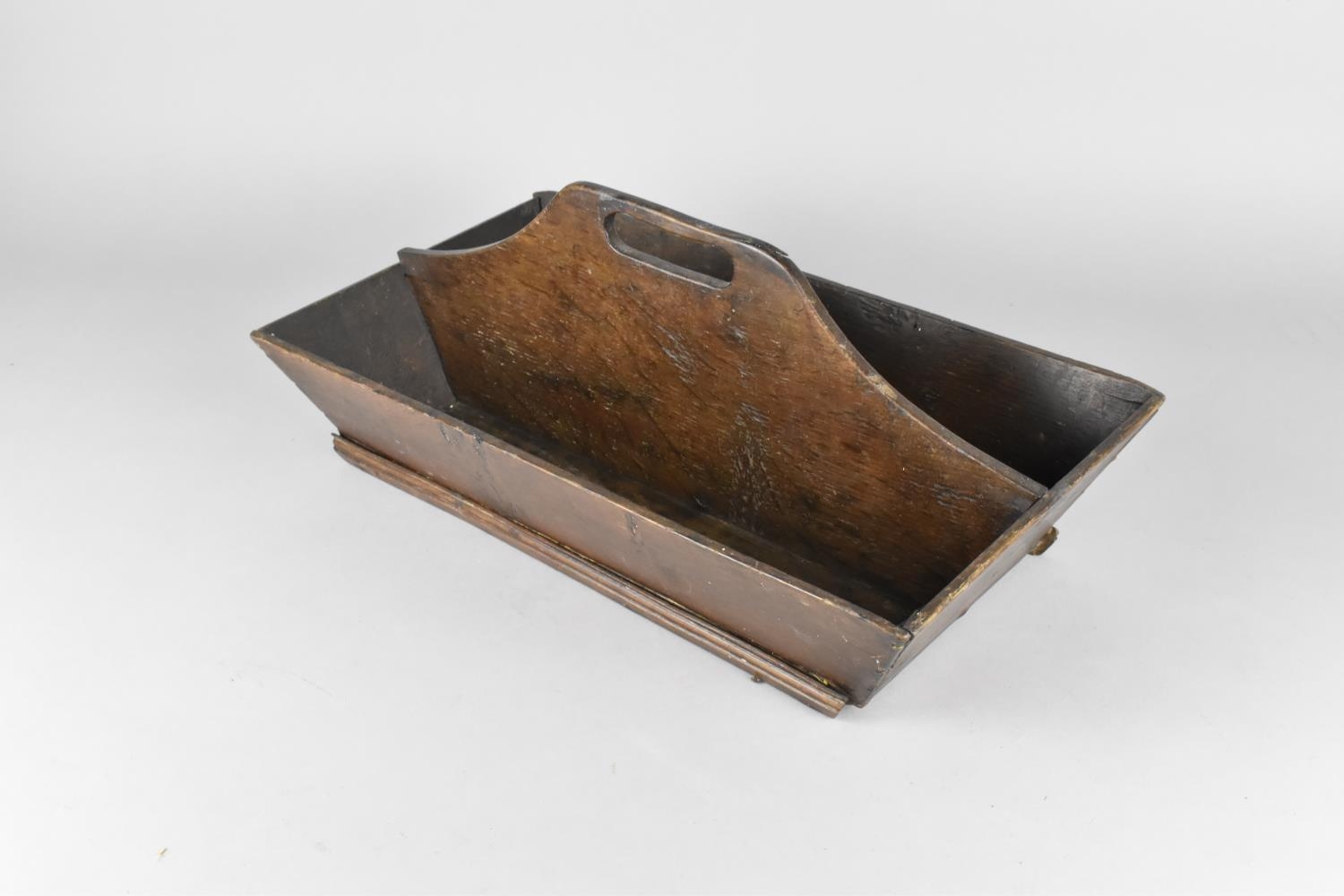 A 19th Century Mahogany Cutlery Tray with Central Divider and Cut Out Handle, 43cms Wide by 23cms - Image 2 of 3