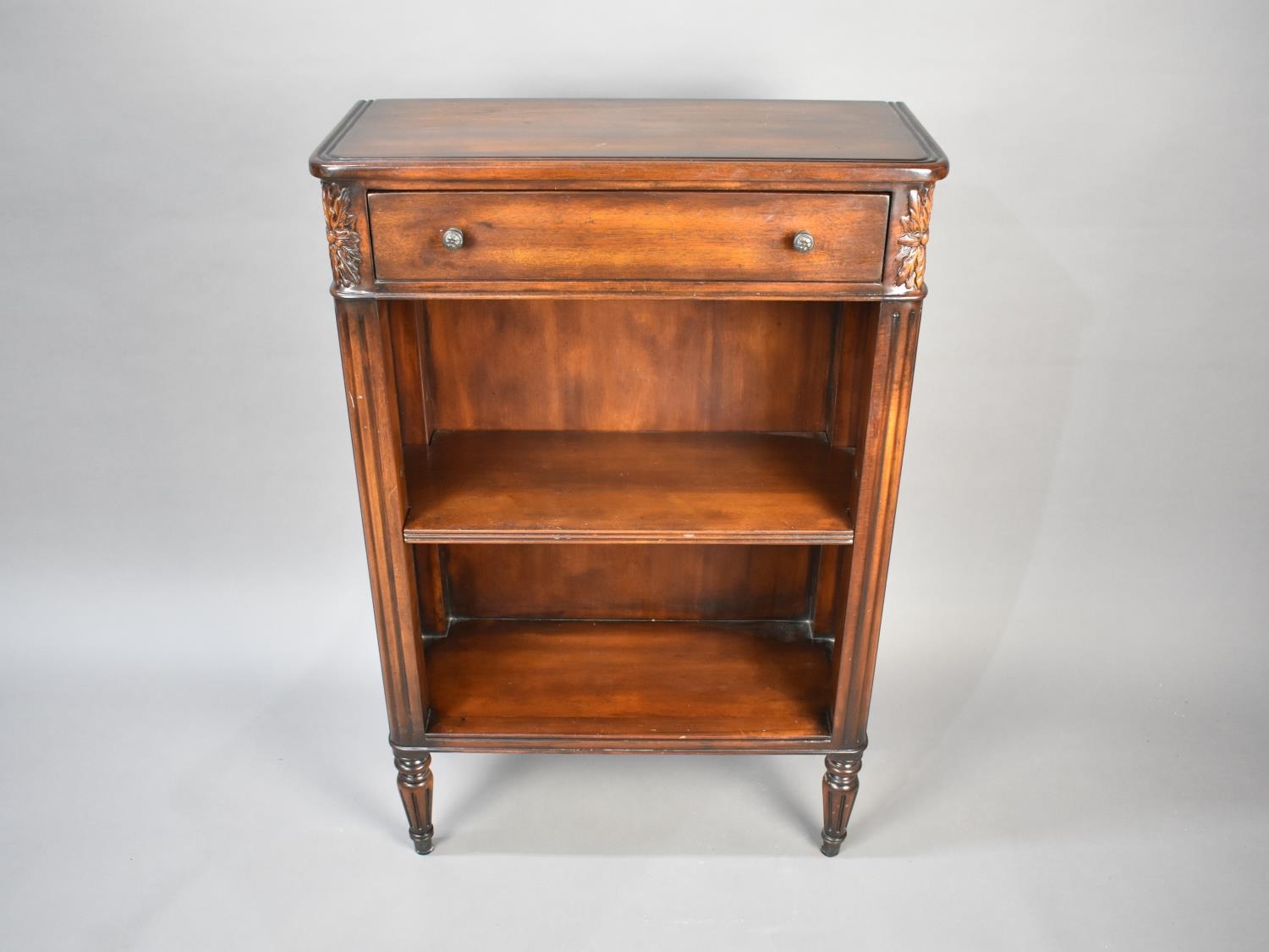 A Theodore Alexander Mahogany 'Republic' Dwarf Bookcase with Top Frieze Drawer and Shelves Below - Image 2 of 3