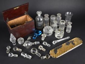 A Collection of Various Victorian and Edwardian Glass to Comprise Decanter Stoppers, Inkwell,