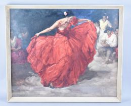 A Mid 20th Century French Print, "The Red Skirt", After Frances Clemente, 60x50cms