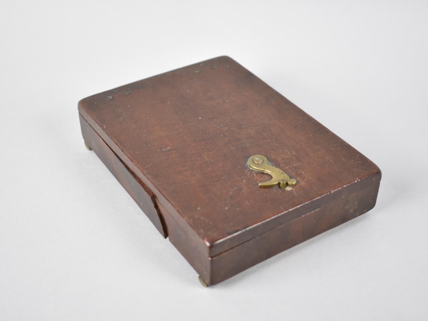 A Mid 19th Century Mahogany Cased Travelling Compass with Hinged Lid and Silvered Dial inscribed - Image 3 of 3