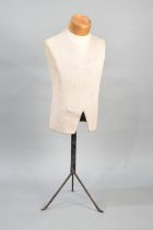 A Vintage Dressmakers Dummy for a Child on Metal Tripod Support, 97cms High