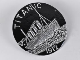 A Cast Metal Plaque, Titanic, 24cms Wide