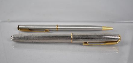 A Parker Sonnet Lidded Ball Point Pen, Inscribed Made in France, together with a Similar Example,