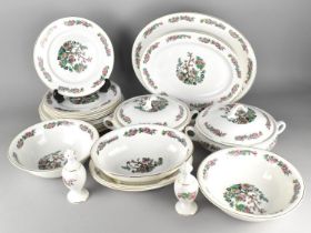 An Indian Tree Dinner Service to Comprise Plates, Tureens, Cruets, Serving Dishes and Platters