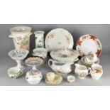 A Collection of Various Ceramics to Comprise Tall Wedgwood Sarah's Garden Twin Handled Vase, Botanic