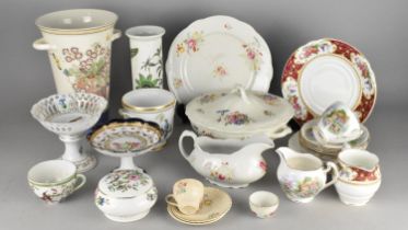 A Collection of Various Ceramics to Comprise Tall Wedgwood Sarah's Garden Twin Handled Vase, Botanic