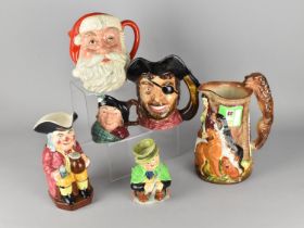 A Collection of Various Character Jugs to Comprise Royal Doulton Character Santa Claus D6704,