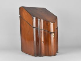 A Georgian Mahogany Knife Box with Sloping Hinged Lid, Interior Stripped, 35cms High