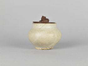 An Early Chinese Celadon Glazed Pot with Unrelated Yixing Lid, 9.5cm high