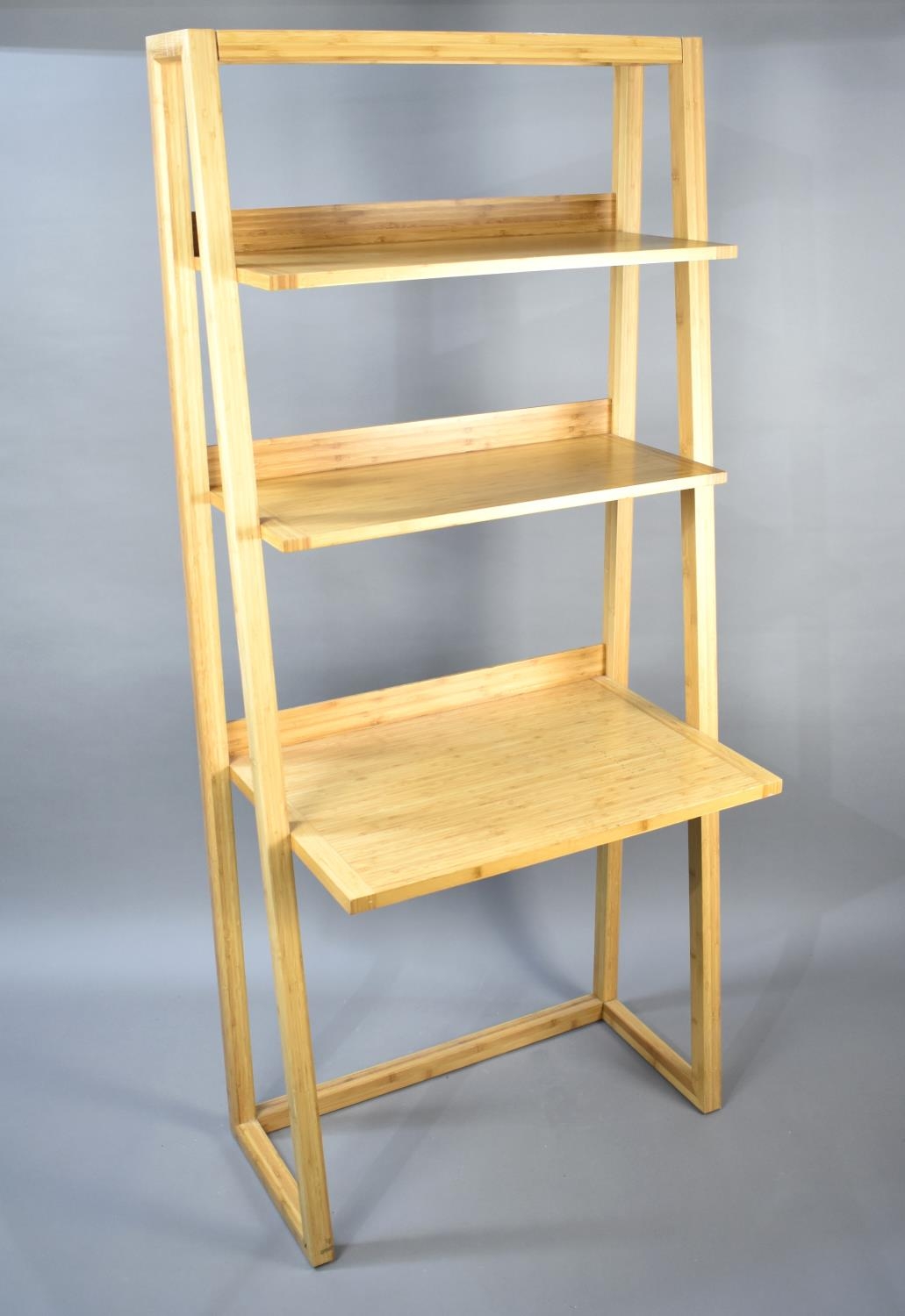 A Modern Three Shelf Waterfall Stand or Desk, 80cms Wide and 182cms High