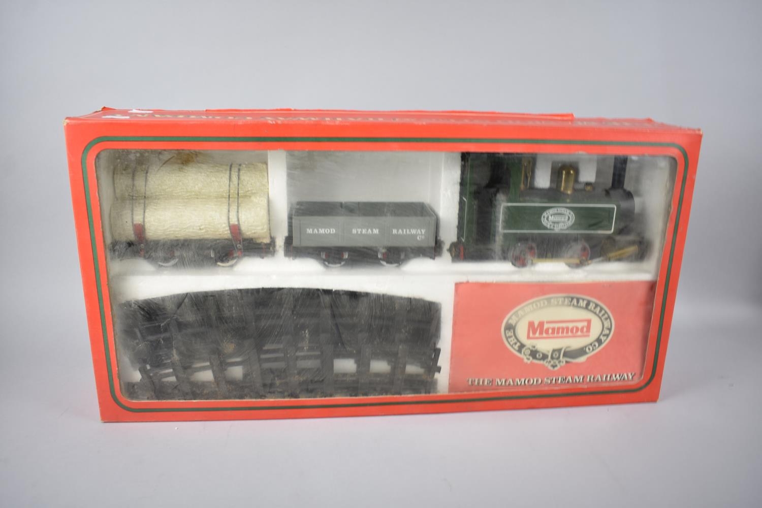 A Boxed Mamod O Gauge Model Steam Locomotive Set, RS1 with Locomotive Rolling Stock Wagon, Log Wagon - Image 3 of 3