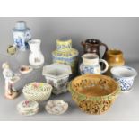 A Collection of Various Ceramics to Comprise Oriental Ginger Jars, Continental Figural Salt,