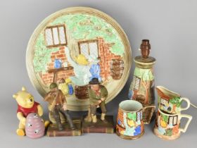 A Collection of Ceramics to Comprise Large Hand Painted H J Wood Ltd Charger with Tavern Scene