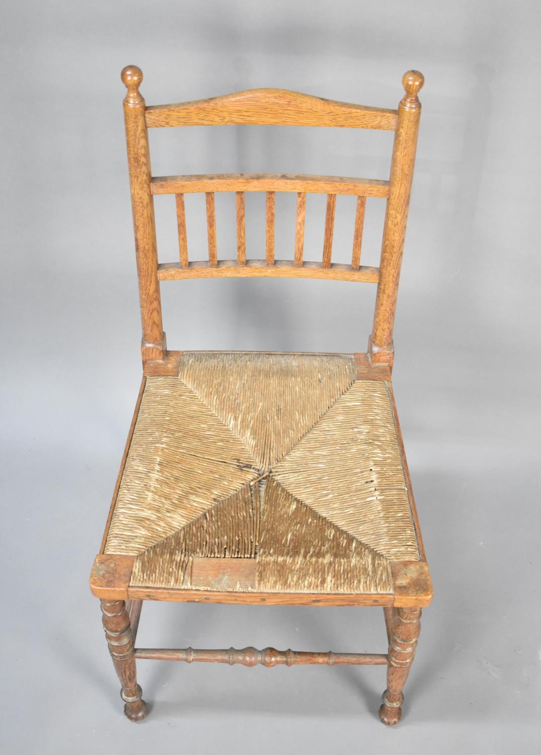 A Small Edwardian Oak Framed Ladies Bedroom Chair, Condition issues - Image 2 of 2