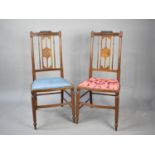 A Pair of Edwardian Inlaid Mahogany Bedroom Chairs